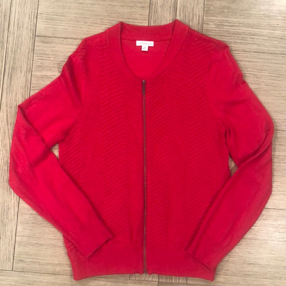 Croft & Barrow textured zip up sweater Red Med